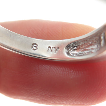 NEVADA 925 Sterling Silver Princess-Cut C Z Half Eternity Band Ring Size 8.25