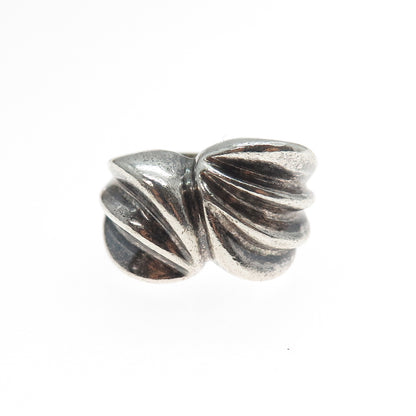 925 Sterling Silver Vintage Mexico Modernist Oxidized Ring Size 6.25