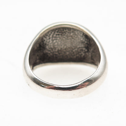 Avon 925 Sterling Silver Vintage Modernist Signet Ring Size 7