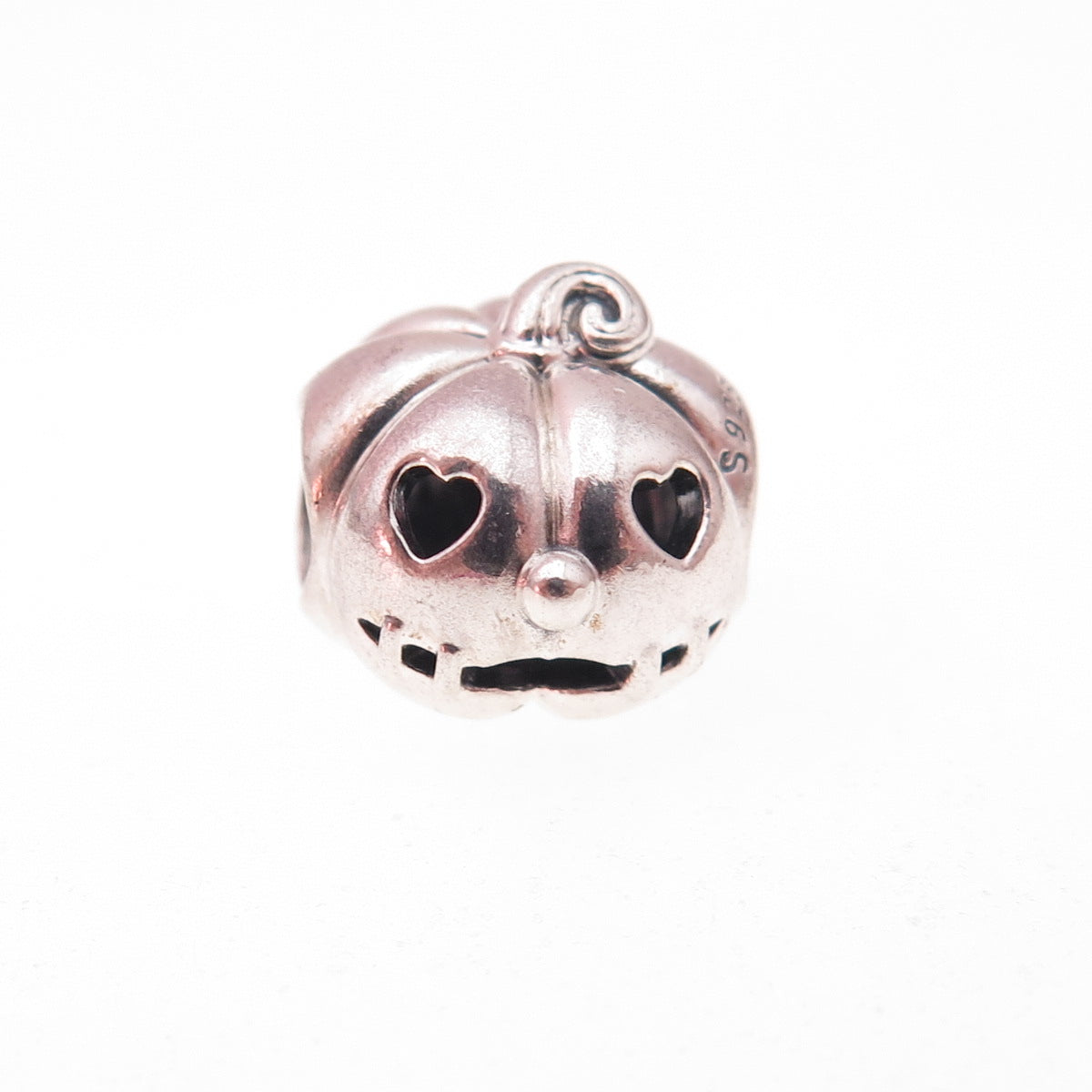 Pandora 925 Sterling Silver Halloween Pumpkin Slide Bead Charm