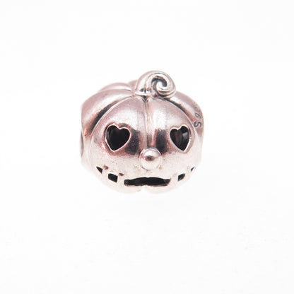 Pandora 925 Sterling Silver Halloween Pumpkin Slide Bead Charm