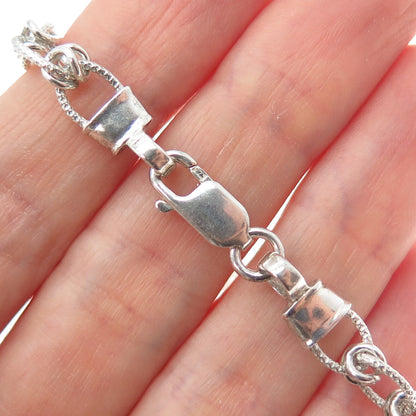 925 Sterling Silver Vintage Twisted Knot Oval Link Bracelet 7.25"