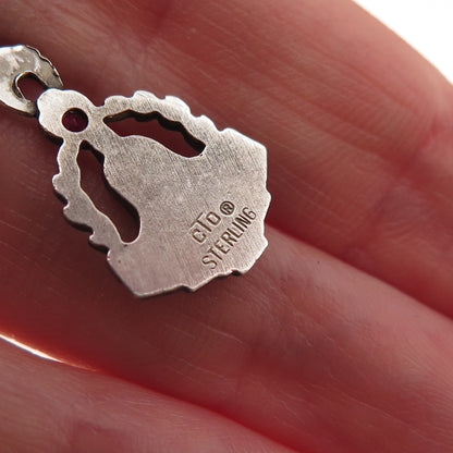 CTO O.C. Tanner 925 Sterling Silver Vintage Rhinestone Bell Mini Charm Pendant