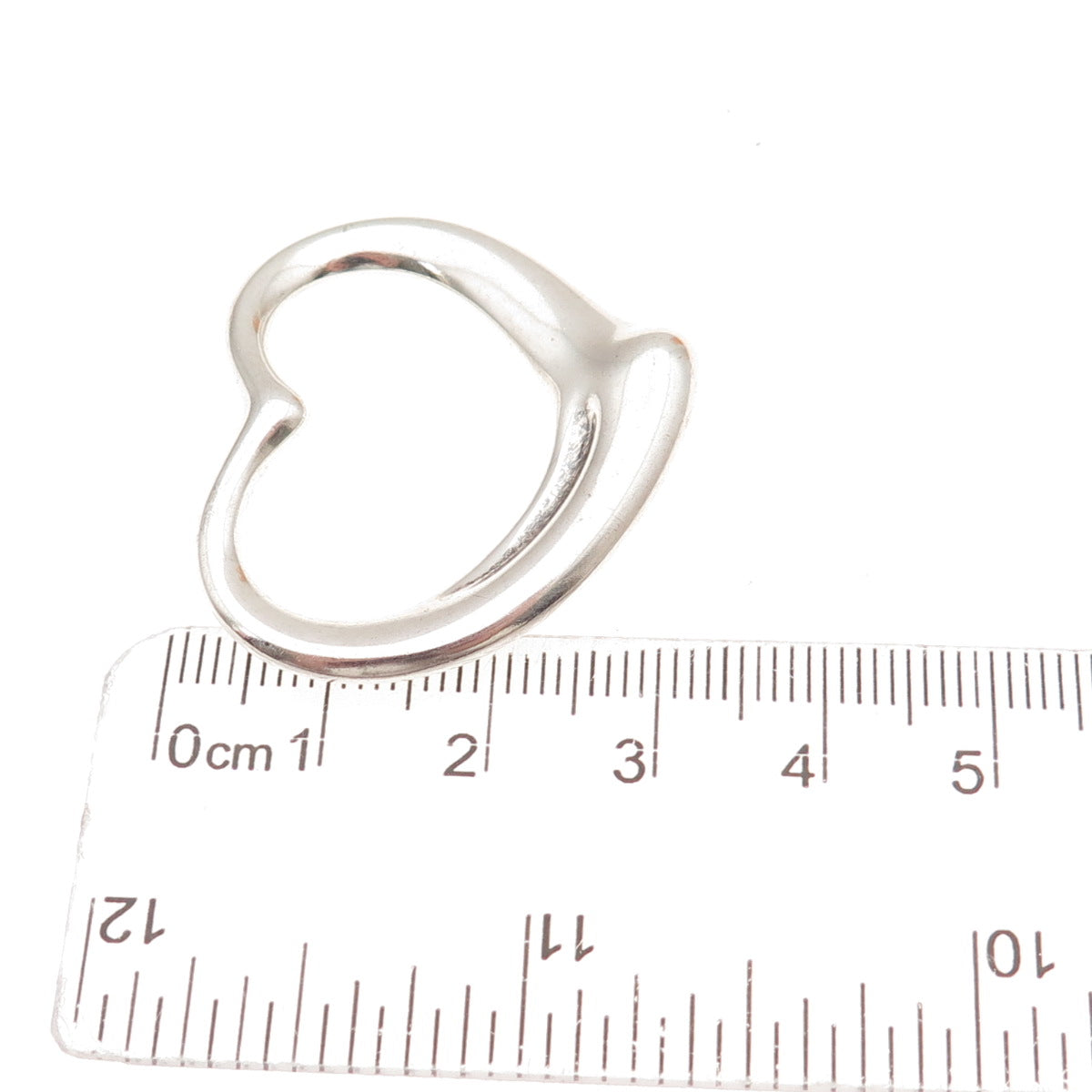 Tiffany & Co. Elsa Peretti Sterling Silver Vintage 30mm Open Heart Charm Pendant