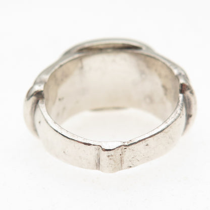 800 Silver Vintage Egypt Arabic Script Oxidized Ring Size 7.5
