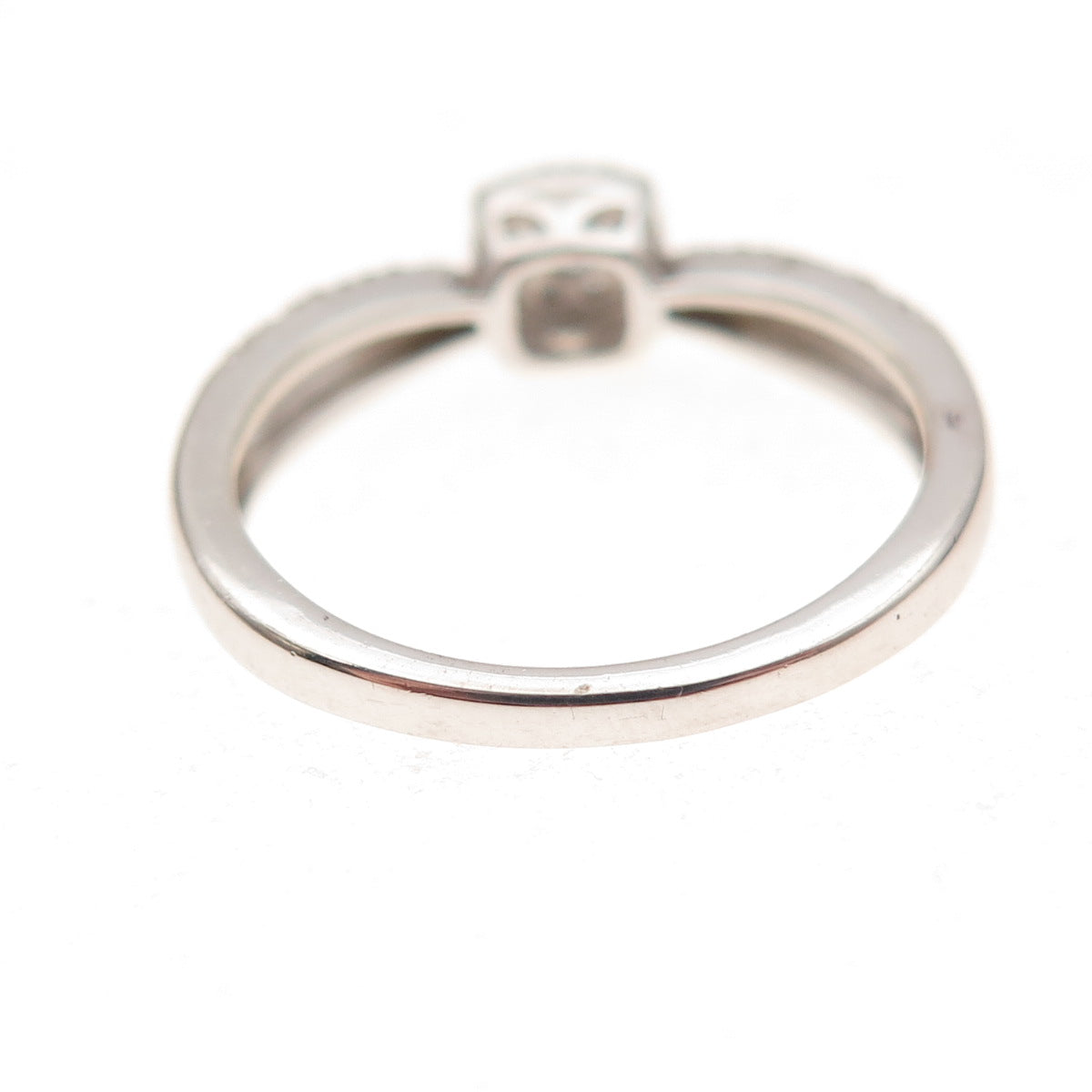 Sun 925 Sterling Silver Real Round-Cut Diamond Engagement Ring Size 7