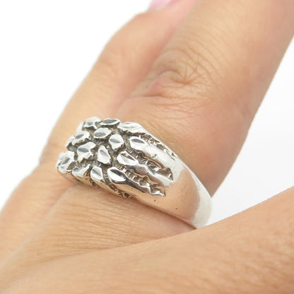 925 Sterling Silver Vintage Textured Ring Size 7.5