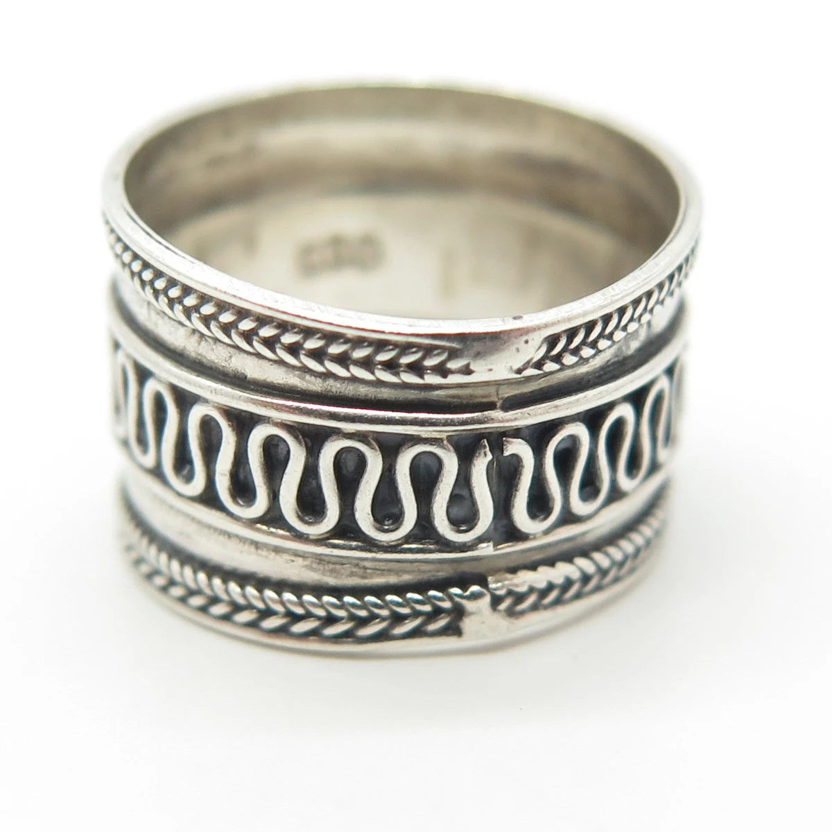 925 Sterling Silver Vintage Eternal Curve Ring Size 5.5