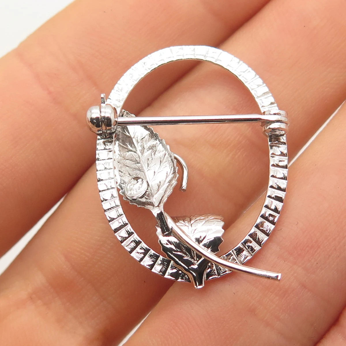 925 Sterling Silver Vintage Curtis Curtman Leaf Pin Brooch