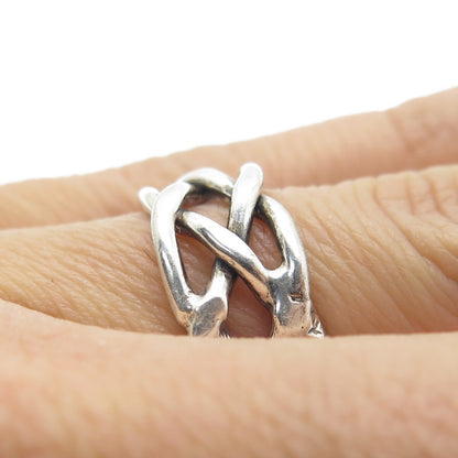 925 Sterling Silver Vintage Mexico Woven Band Ring Size 6