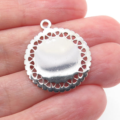 FRENCH & FRANKLIN 925 Sterling Silver Vintage Astrodome Minimalist Charm Pendant