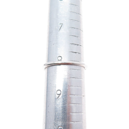 CAROLYN POLLACK Old Pawn Sterling Silver Vintage MOP Inlay Stackable Ring Size 8