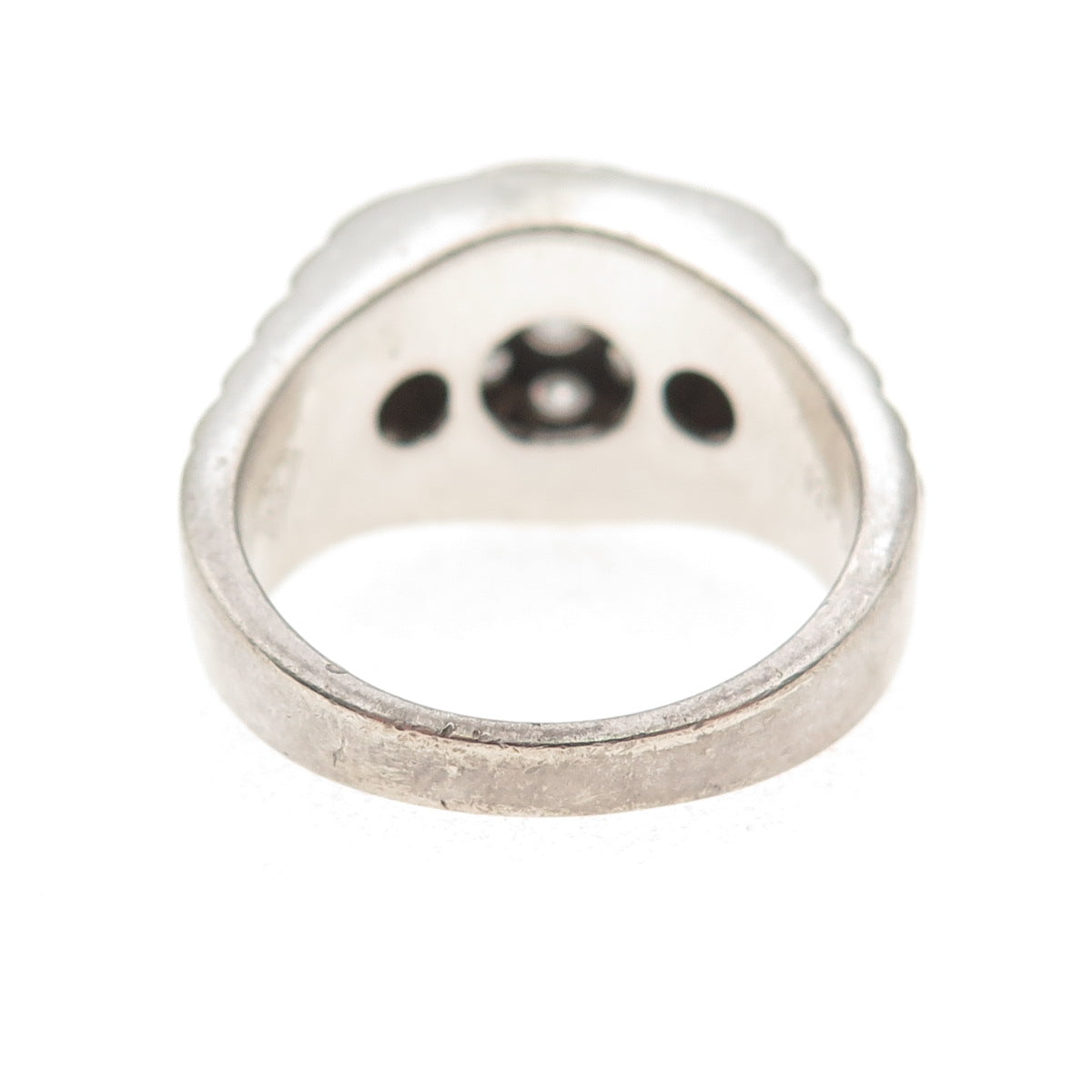 925 Sterling Silver Round-Cut C Z Signet Ring Size 10.25