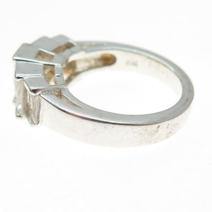 925 Sterling Silver Vintage Radiant-Cut C Z Promise Ring Size 6.25