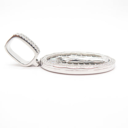 925 Sterling Silver C Z Virgin Mary Religious Pendant