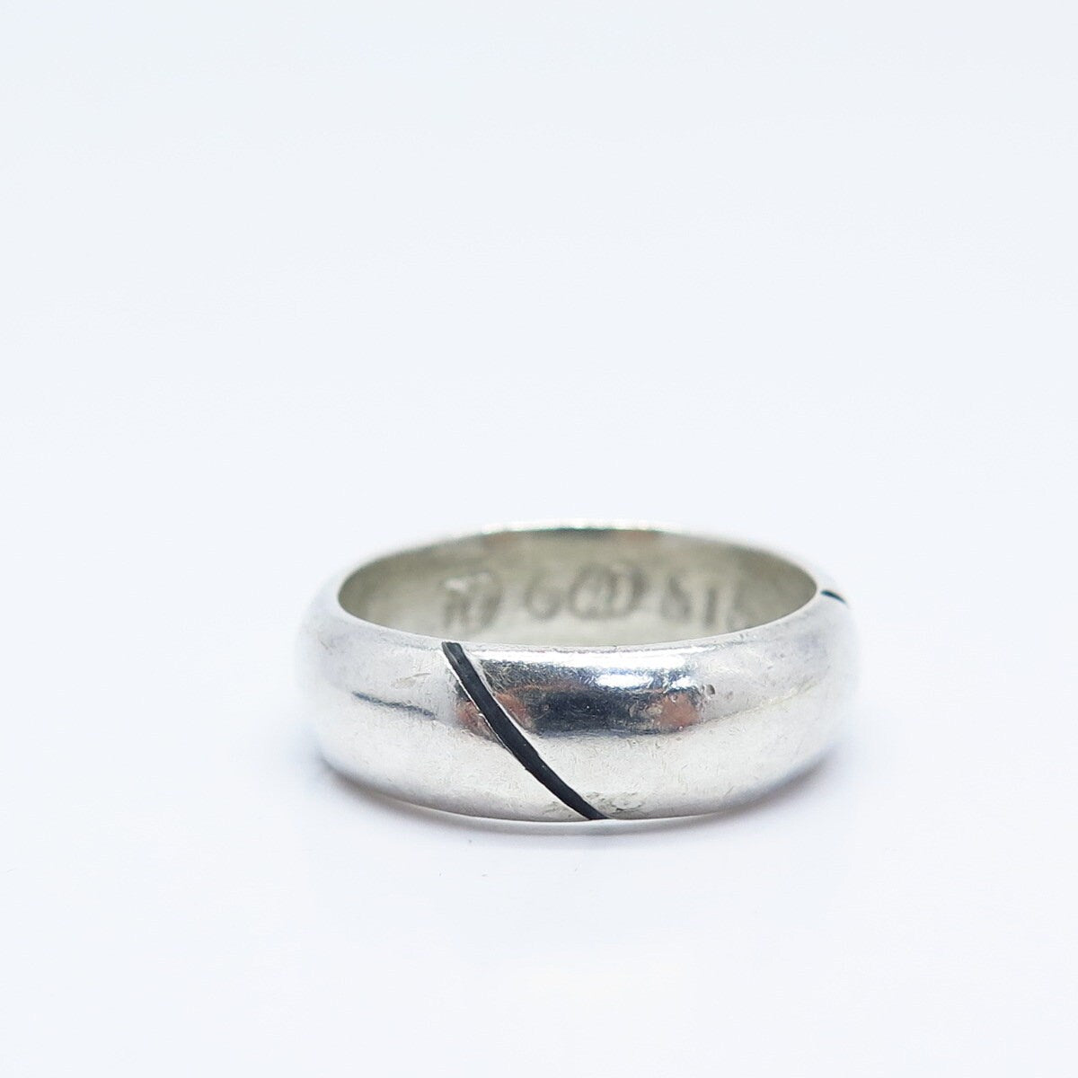 925 Sterling Silver Vintage Mexico Classic Band Ring Size 6.25