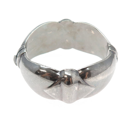 925 Sterling Silver Vintage Italy Modernist Heavy 72.5g Oxidized Bracelet 7.25"