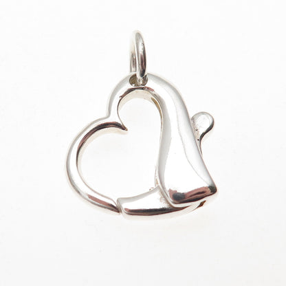 925 Sterling Silver Vintage Bracelet / Necklace Heart Lobster Lock Clasp