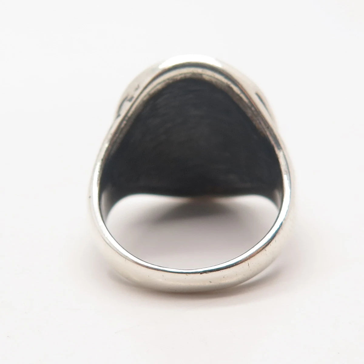 925 Sterling Silver Vintage Red Enamel Wide Ring Size 6.25