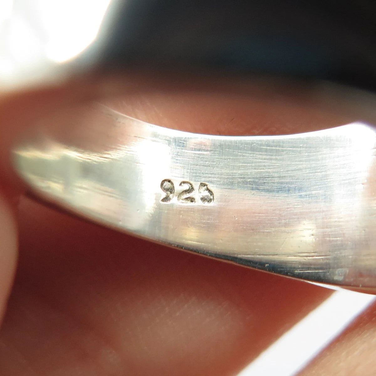925 Sterling Silver Vintage Ribbed Ring Size 7.5