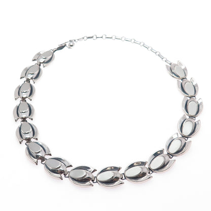 RENOIR SAUTEUR 925 Sterling Vintage Modernist Tulip Flower Chain Necklace 18"