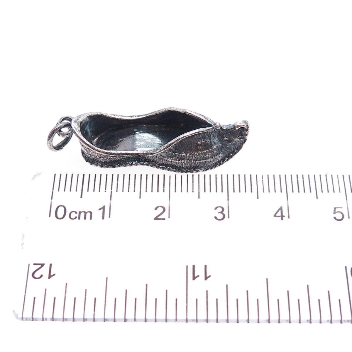 925 Sterling Silver Vintage Dutch Clogs Oxidized 3D Charm Pendant