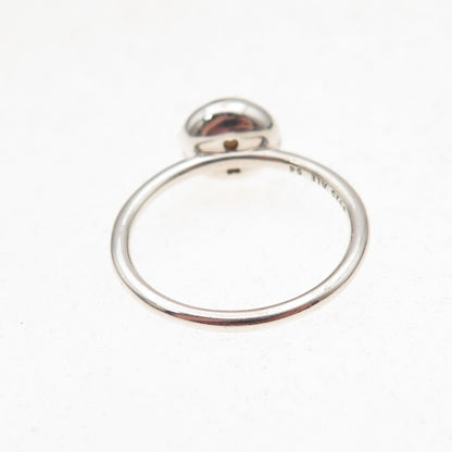 Pandora 925 Sterling Silver Faux Pearl Poetic Droplet Ring Size 7