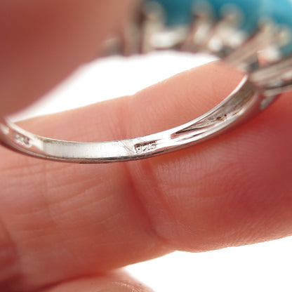 Chuck Clemency 925 Sterling Silver Real Sleeping Beauty Turquoise Ring Size 8.25
