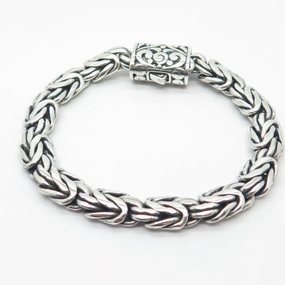 925 Sterling Silver Vintage Byzantine Link Bracelet 6"