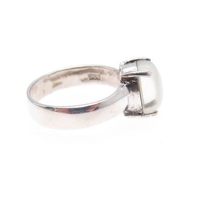 925 Sterling Silver Vintage Real Cabochon Cat's Eye Ring Size 6.5