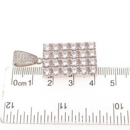 925 Sterling Silver Round-Cut C Z Sparkling Pendant