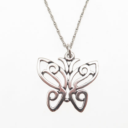James Avery 925 Sterling Silver Vintage Butterfly Chain Necklace 22"