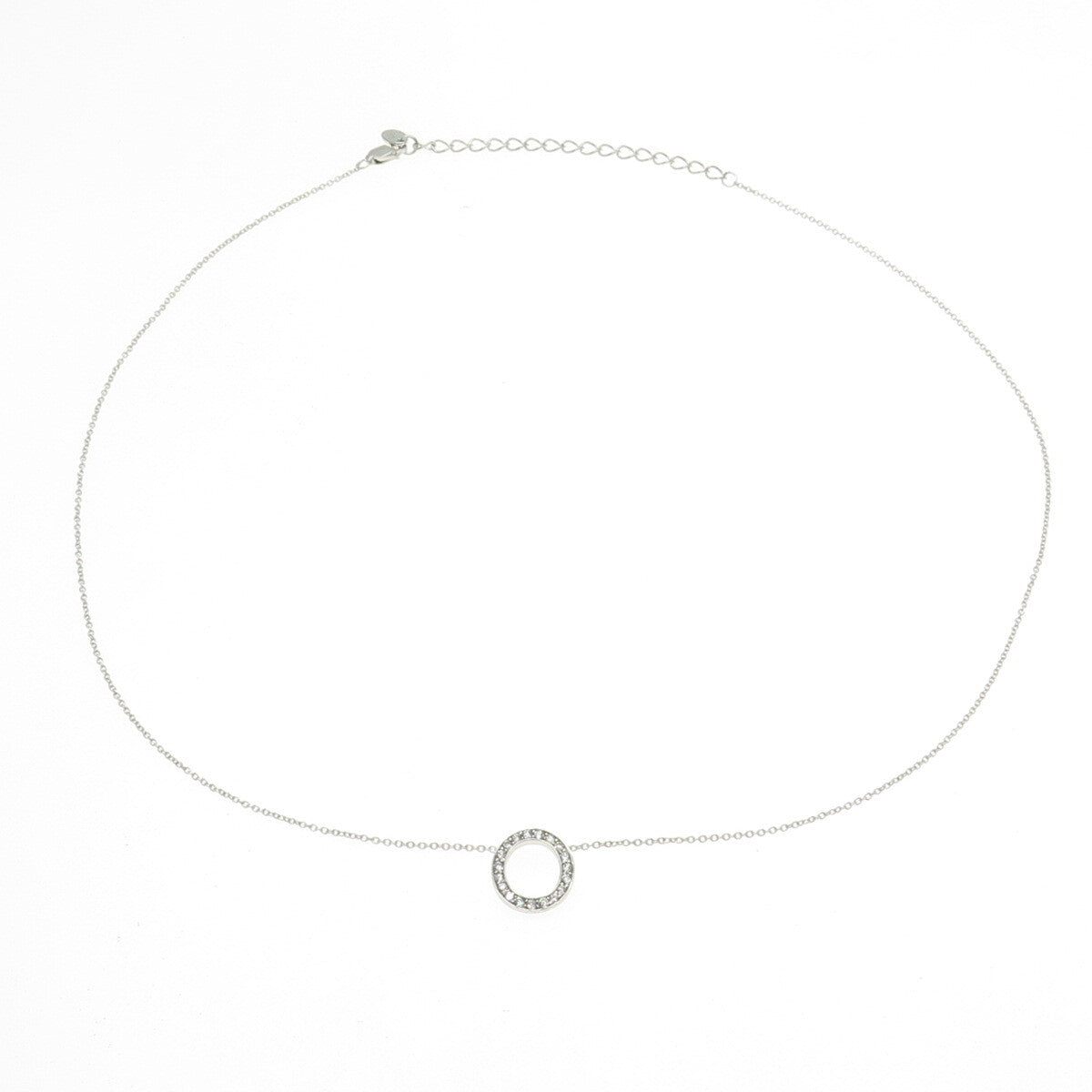 925 Sterling Silver C Z Letter "O" Initial Rolo Chain Necklace 18-20"