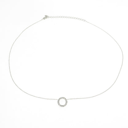 925 Sterling Silver C Z Letter "O" Initial Rolo Chain Necklace 18-20"