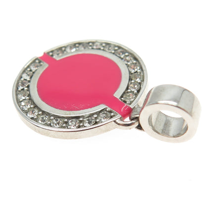 KIROCO JEWELRY 925 Sterling Silver Enamel & Rhinestone K-pay NFC Pendant