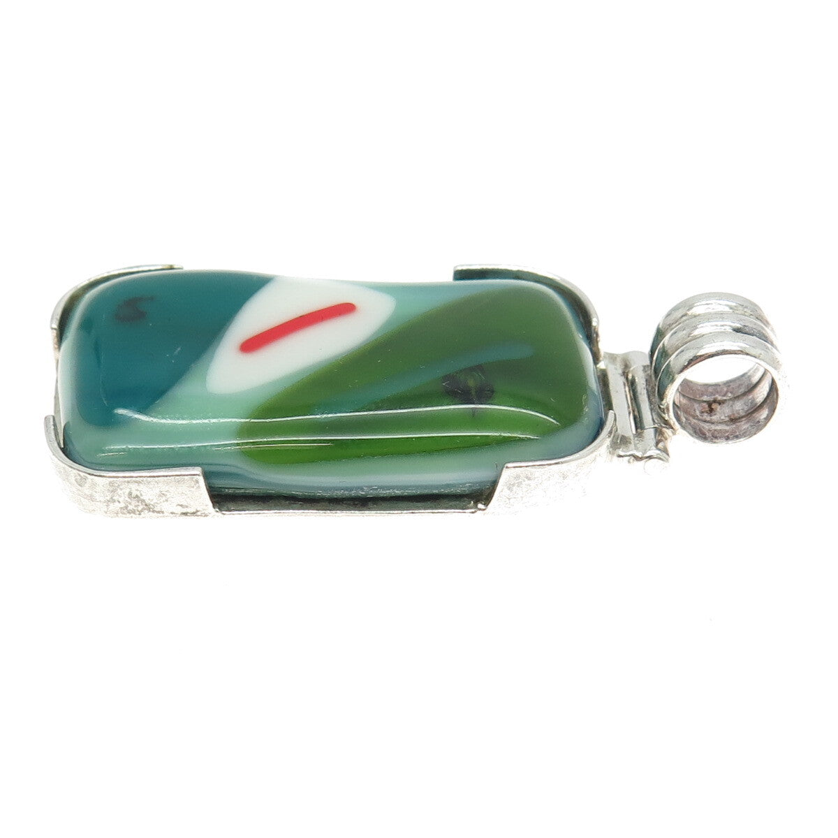 950 Silver Vintage Murano Glass Modernist Pendant