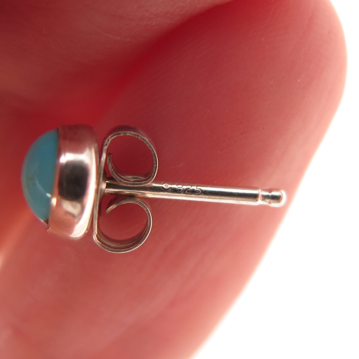 925 Sterling Silver Vintage Sleeping Beauty Turquoise Stud Earrings