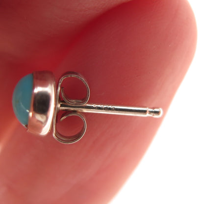 925 Sterling Silver Vintage Sleeping Beauty Turquoise Stud Earrings