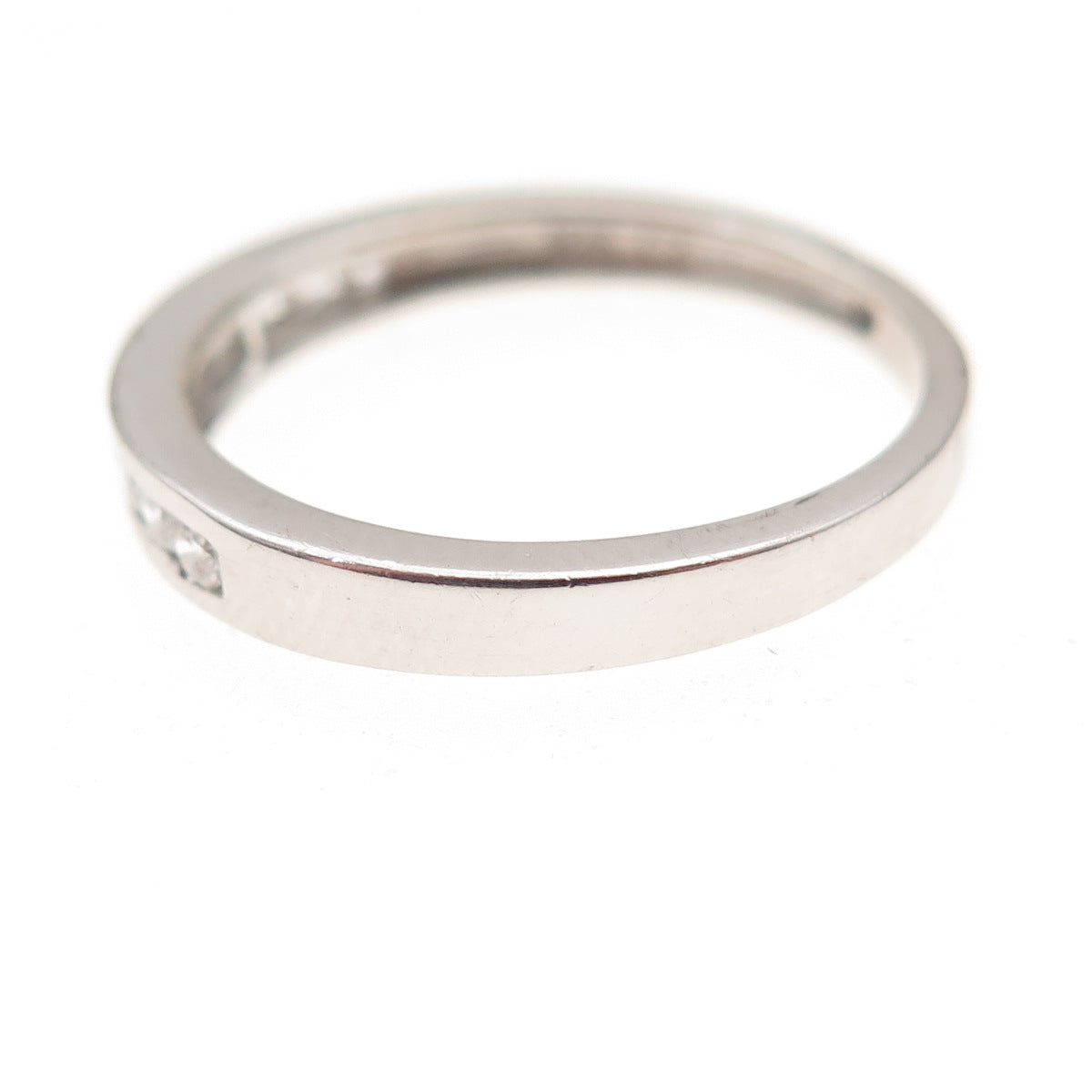 925 Sterling Silver Round-Cut C Z Half Eternity Band Ring Size 7.25