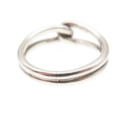 925 Sterling Silver Vintage Interlocked Infinity Knot Oxidized Ring Size 6.25