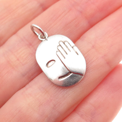ANNE DALE 925 Sterling Silver Vintage 2007 Beauty Comes From Within Mini Pendant