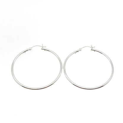 925 Sterling Silver Classic Hinged Hoop Earrings