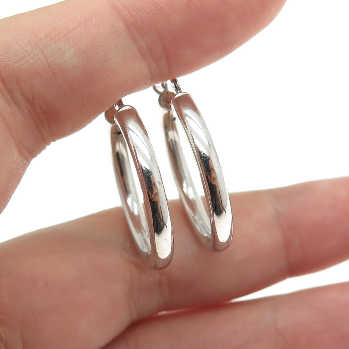 925 Sterling Silver Tube Hoop Earrings