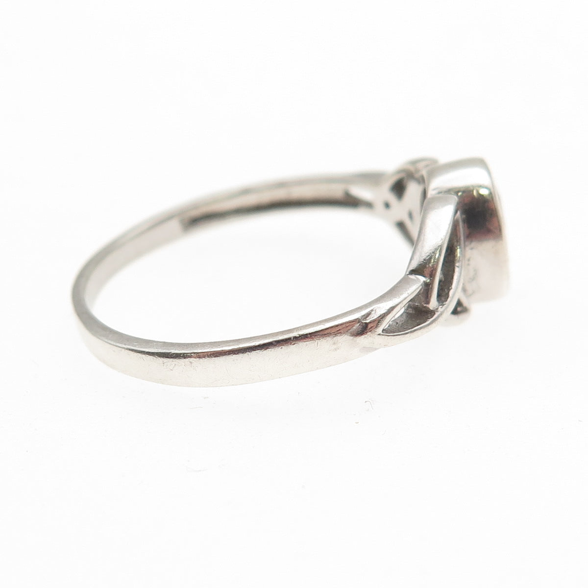 925 Sterling Silver Vintage Real Amethyst Celtic Trinity Ring Size 9