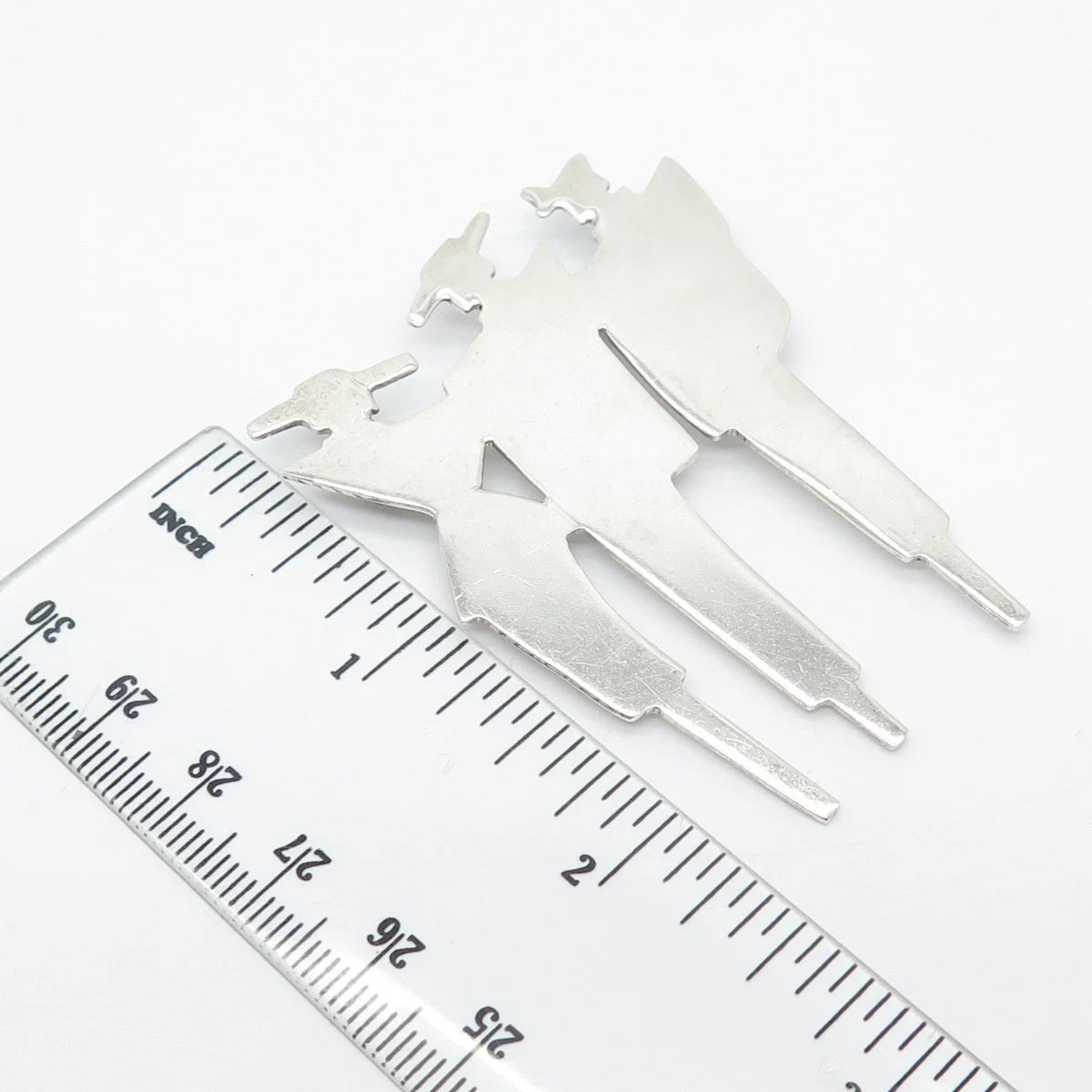 925 Sterling Silver Vintage Mexico Woman & Mans Silhouette Pin Brooch