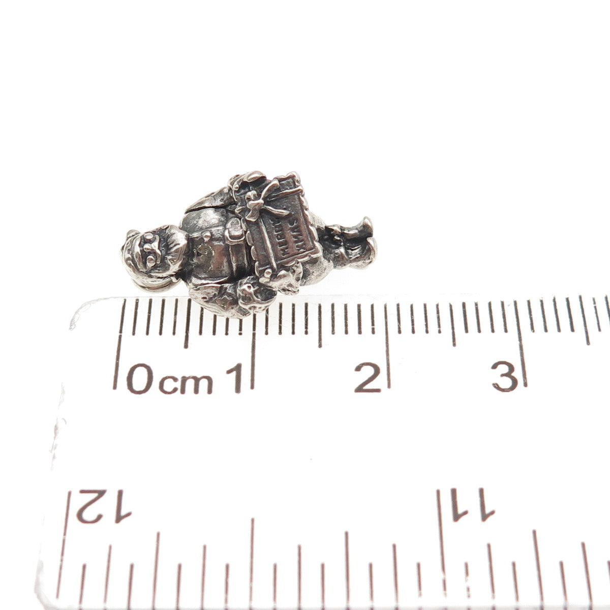 Terranova 925 Sterling Antique Santa Merry Christmas Movable Mini 3D Pendant
