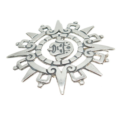 925 Sterling Silver Vintage Mexico Tribal Pin Brooch