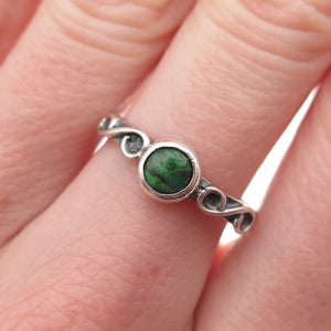 Margarita Vera Lagunas 925 Sterling Vintage Mexico Real Turquoise Ring Size 7.75