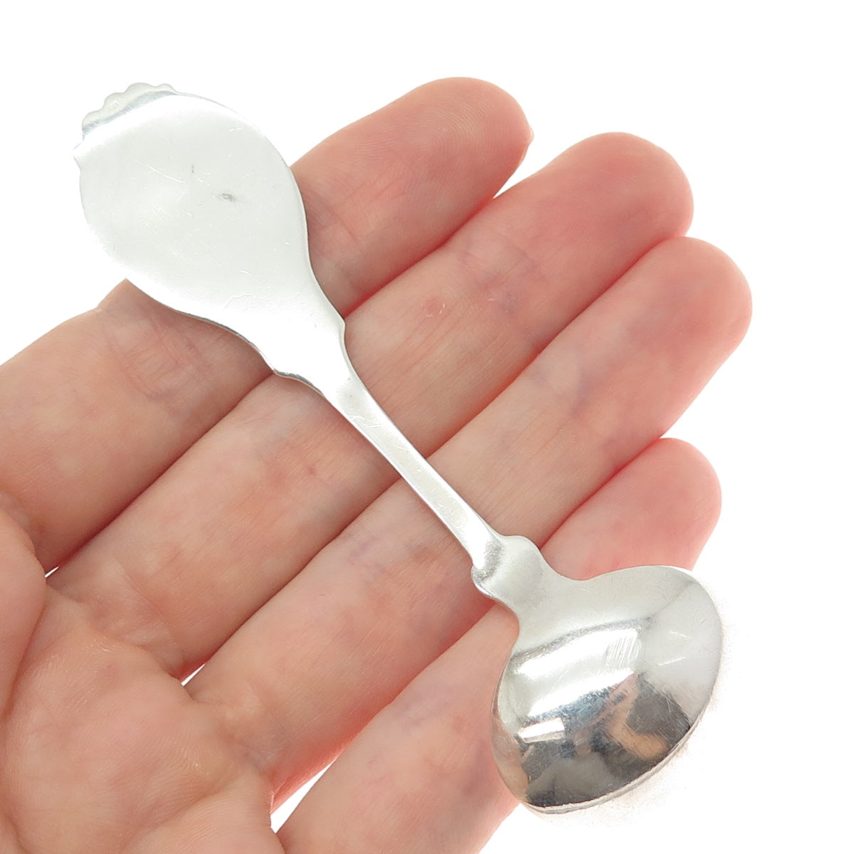 925 Sterling Silver Antique Art Deco Colorado Coat of Arms Salt & Spices Spoon