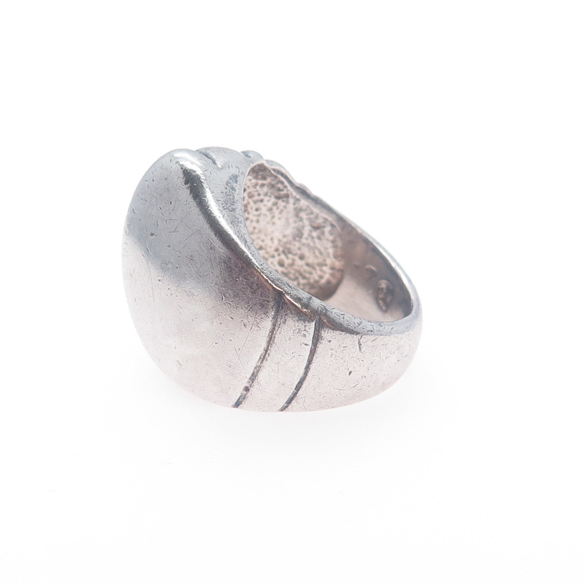 925 Sterling Silver Vintage Modernist Oxidized Ring Size 7.5